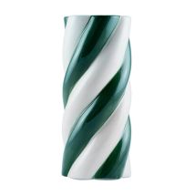 Que Rico – Camila Vase – Green/White – Handmade Decorative Vase for Fresh or Dried Flowers – 19.5 x 13.5 x 13.5 cm