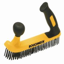Roughneck – Two Handed Wire Brush with Soft Grip – 250mm (10 inch) – 32 Sets of Anodised Carbon Steel Bristles