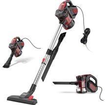 Aspirateur Balai Filaire 3 En 1 - 600w - 18 Kpa - Sans Sac - Rouge - 6 M