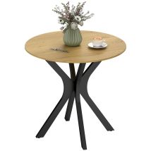 Table De Salle À Manger, Table De Cuisine, Table Ronde, Design Moderne, 78 Cm X 78 Cm X 75 Cm, Bois Naturel