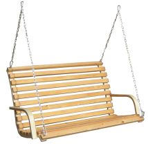 Banco Para Columpio De Porche De 2 Plazas Para Ser Colgado Balancin De Jardin Para Toda La Familia En Madera De Alerce Cadenas Y Ganchos Incluidos 
