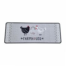 Tapete decorativo Farmhouse 45 x 75 cm – 100% poliamida – Base antideslizante – Libre de PVC y ftalatos