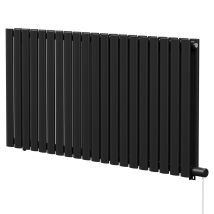 Boone Colore Matt Black 600mm X 1200mm Horizontal Electric Double Panel Radiator