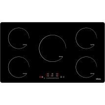 Iseasy - Induction Hob 5 Zone 90cm Electric Cooktop 8600w Built-in Induction Plate With Boost Function, Black Glass, Touch Control, Child-safety Lock&