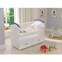 Love For Sleep - Amie Cot Bed 120x60cm With Drawer (white/blue) - White/blue