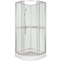 Kerra Classic White Duschwand + Wasserhahnanschluss + Badewannenarmatur / 90 X 90 Cm