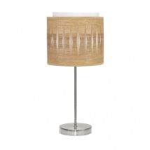 Tischleuchte Alexandra Farbe Nickel/helles Holz Modell Fabrilamp