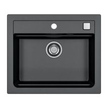 Stradour - Fregadero Embutido - Granito - Negro - 1 Cubeta - 59 X 50 Cm - Atrox