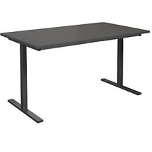 Tavolo polifunzionale DUO-T – 740 mm altezza, 1400 mm larghezza, 800 mm profondità – Grigio scuro, Nero – KaiserKraft