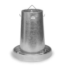 Tolva de chapa para aves de 10 kg – Acero galvanizado – Accesorio para gallinero – Fácil de limpiar