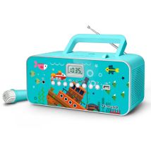 Muse - Radio Cd Usb Portátil Azul Con Micrófono - M29kb