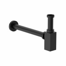 Aquari - Square Bottle Trap Waste For Wash Basin Sink Bathroom Black 1 1/4' Modern
