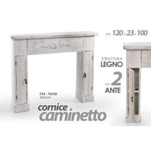 Marco De Chimenea De Leña Blanco Antiguo Shabby Cm 120 X 23 X 100 H