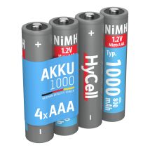 Hycell - Piles Rechargeables Nimh Micro Aaa 1000 Mah 1,2v (lot De 4)