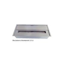 Rovelli - Bruciatore A Bioetanolo Acciaio 3.5 Litri Inserto Per Camino Etanolo 4kw Stufa