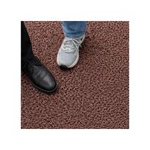 Felpudo De Rizo Sin Base Color Marron 1,22 X 4 Metro