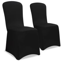 Detex Fundas Para Sillas Juego De 4 Cubre Sillas Elásticos Certificación Oeko-tex Bodas Navidad Aniversarios Negro
