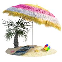 Kingsleeve - Ombrellone Hawaii 160 Cm Inclinabile Regolabile Da Spiaggia Ombrello Giardino Parasole Uv30+ Colorato