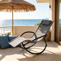 Fauteuil À Bascule Élégant Avec Fonction Transat, Chaise Relax De Jardin