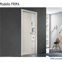 Scrigno - Porta Prima Scorrevole 70x210 Sp.105 Palissandro Bianco Completa