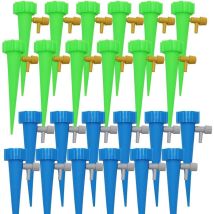 Rnemitery - 24pcs Drip Irrigation Kit, Bottle Drip Irrigation, Automatic Plant Sprinkler, Drip Irrigation, With Control Valves, For Garden Home Indoor