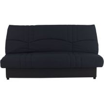 Canapé Convertible Clic-clac - 3 Places - Tissu Noir - 190 X 90 X 92 Cm - Pixie