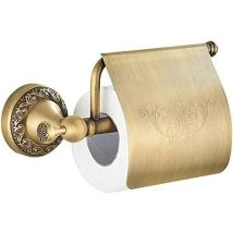 Portarotolo Di Carta Igienica Retrò In Ottone Con Coperchio, Da Parete.