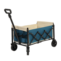 Chariot Pliable Extérieur 70l Avec Roues De Jardin Poignée Réglable Tout Terrain Pour Le Camping La Pêche Etc. Bleu