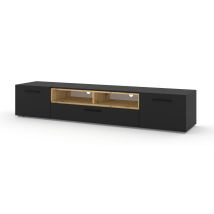 Meuble Tv Anette 198 Cm Noir/chêne Artisan