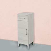 Mobiletto Per Il Bagno 30cm, Anta E Cassetto Legno Grigio Rimini
