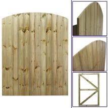 Premier Garden Supplies – 6ft Tongue & Groove Fully Framed Arch Top Wooden Gate – Height 1800mm – Pressure-treated Timber