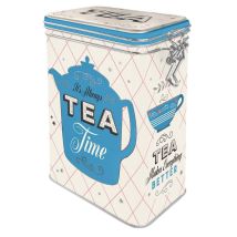 Boîte à thé hermétique – 31109 – Tea Time – Métal robuste, 17,5 × 11 × 7,5 cm – Nostalgic Art
