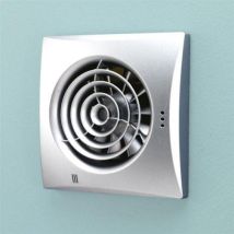 Hib - Hush Matt Silver Wall Mounted Extractor Fan With Timer And Humidity Sensor - 31800