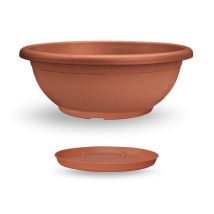 Cuenco Naxos Con Platillo Entrelazado 60 Cm - Terra Cotta
