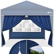 Tillvex 2 Pannelli Laterali Blu Per Gazebo 3x3m E 3x6m Pannelli Laterali Per Gazebo Pieghevoli Idrorepellenti Finestre Laterali E Cerniera Pareti 