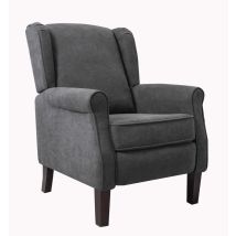 Roomee - Russell Wing Back Fabric Recliner Armchair Sofa Chair In Grey