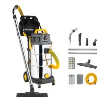 Vk1638swc 1600w 38l Industriel Aspirateur Eau Et Poussière Avec Hepa 13 Filtration Acier Inoxydable Aspirateur Sec Et Humide - Vacmaster