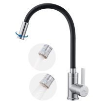 Auralum Grifo De Cocina Flexible Con 2 Modos De Rociador, Grifo De Fregadero Giratorio 360° Mezclador Monomando De Fregadero Para Agua Caliente Y Fría