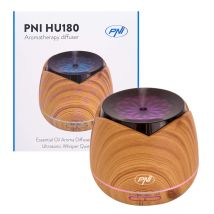 Diffusore Aromaterapia Pni Hu180 Per Olii Essenziali, Ultrasuoni, 400 Ml, Timer, Led A 7 Colori, Chiusura Automatica, Venatura Del Legno