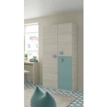 Ventemeublesonline - Armario Snuba Blanco Alpes - Verde Acqua 90cm (ancho) X 200cm (alto)