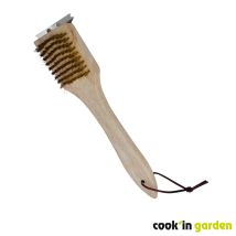 Cepillo 2 en 1 – Accesorio de cocina – Cerdas de cobre – Rascador de acero inoxidable – Garden Max
