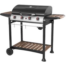 George Foreman Gas Bbq 3 Burner Wood Effect Barbecue Gfgbbq4bw