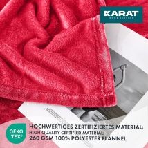 Kuscheldecke Grace – 150 x 200 cm – 100 % Polyester – Waschmaschinengeeignet – Öko-Tex – Rot