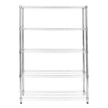 Etagère En Fil D'Acier Chromé 1000kg - 45 X 150 X 180cm - Pied De Nivellement - Rangement Garage, Cuisine, Atelier, Entrepôt, Organisation Rayonnage -
