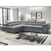Aston Jumbo Cord Left Hand Facing Corner Sofa Bed With Storage And Lift Mechanism - Grey