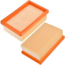 Rebirthcare 2-pack Flat Pleated Filter For Kärcher Vacuum Cleaner 2.863-005.0 - Kärcher Wd4, Wd5, Wd6, Mv4, Mv5, Mv6 - Spare Part For Kärcher Vacuum 