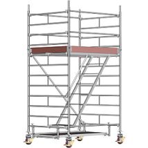 Layher – Andamio rodante universal con escalera – Plataforma 1,80 x 1,50 m – Altura 3,43 m – Carga máxima 200 kg/m² – Certificación TÜV