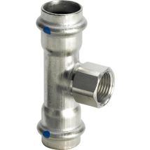 Viega Sanpress Inox Lf-t-stück, D1 22, Rp 1/2, D2 22 Acero Inoxidable Modelo 2317.2lf, 665647