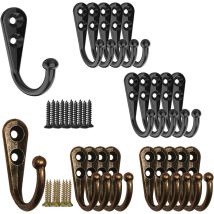 Minetgnon - 20 Stück Kleiderhaken, Wandmontage, Vintage-retro-kleiderhaken, Metall-kleiderhaken Mit Schrauben