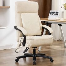 Dyhome Fauteuil Chaise Bureau En Cuir Pu Avec Coussin D'Assise Pliable, Fonction Massage, Appui-tête Et Soutien Lombaire, Gris